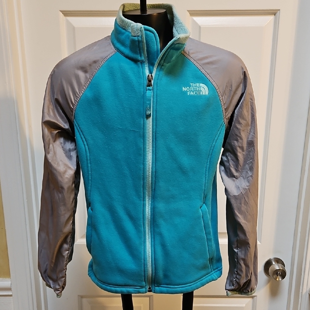 THE NORTH FACE Turquoise and Gray Jacket Coat - Girls M